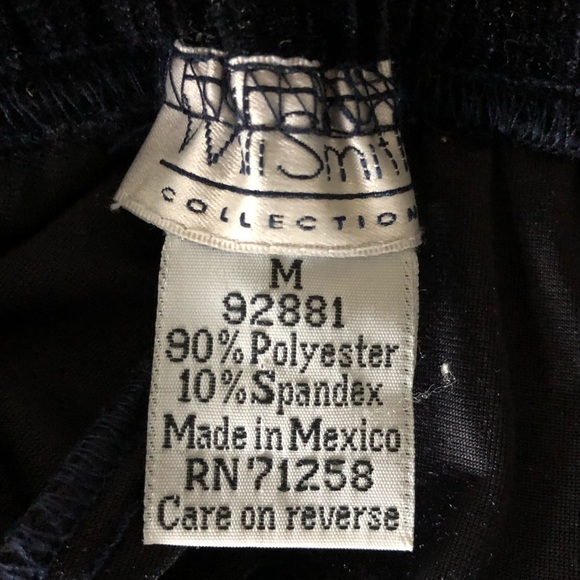 Vintage Velvet Navy Blue Pants Minimal 90s Y2K Women’s Size Medium - Picture 7 of 8